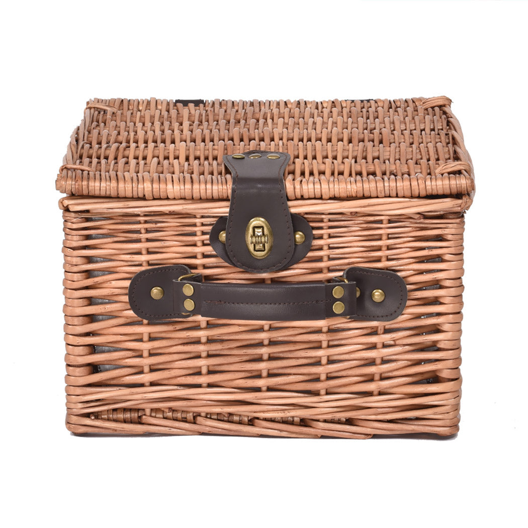 2 Person Picnic Basket Wicker Baskets Set Insulated Outdoor Blanket Gift Storage Deals499