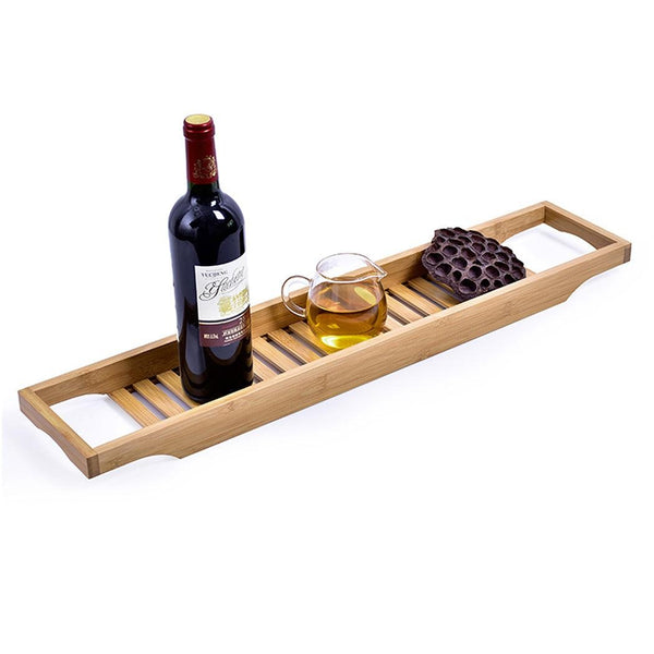 Bathroom Bamboo Bath Caddy Book Wine Glass Holder Tray Over Bathtub Rack Support Deals499