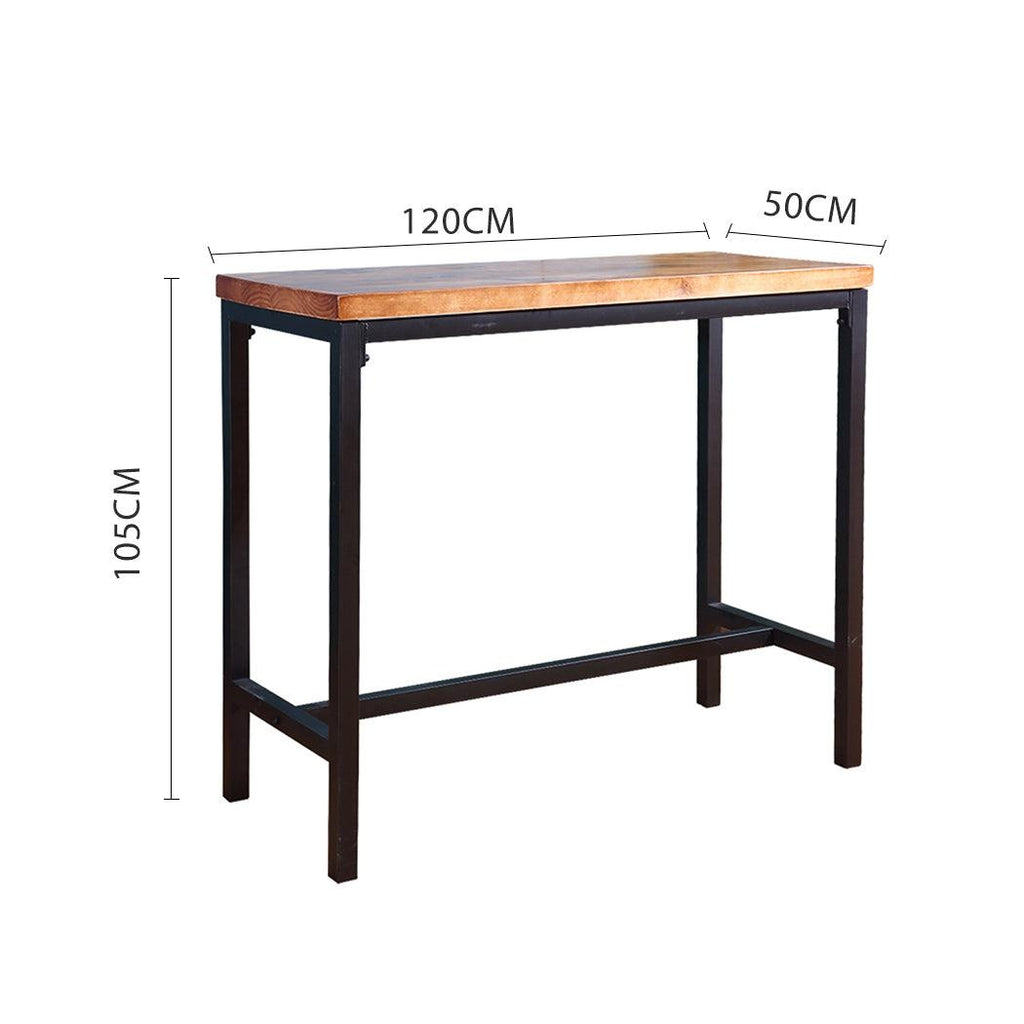 Levede Vintage Industrial Wood Bar Table Kitchen Cafe Office Desk Steel Legs Deals499