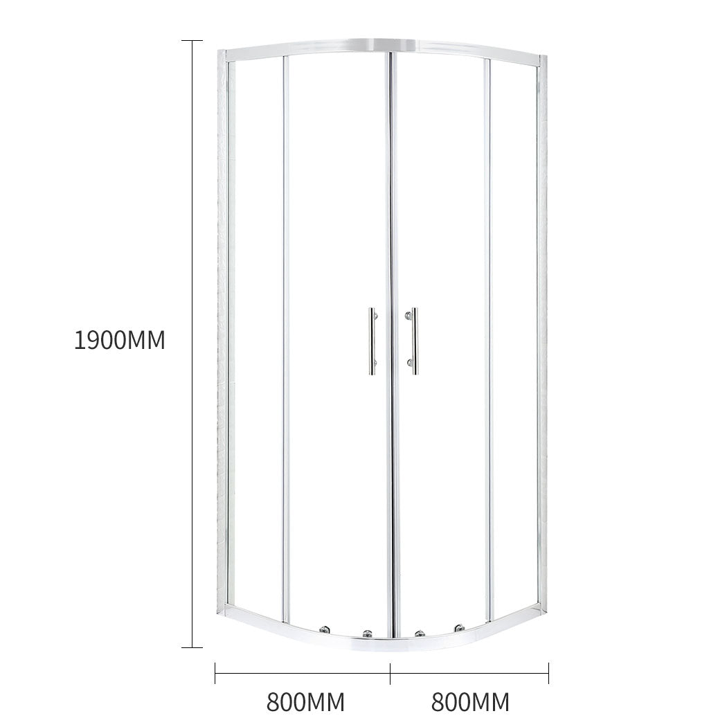 Levede Shower Screen Screens Door Seal Enclosure Glass PanelCurved800x800x1900mm Deals499