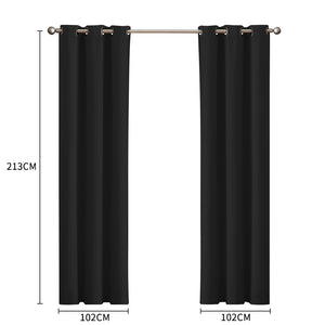 DreamZ Blockout Curtain Blackout Curtains Eyelet Room 102x213cm Black Deals499