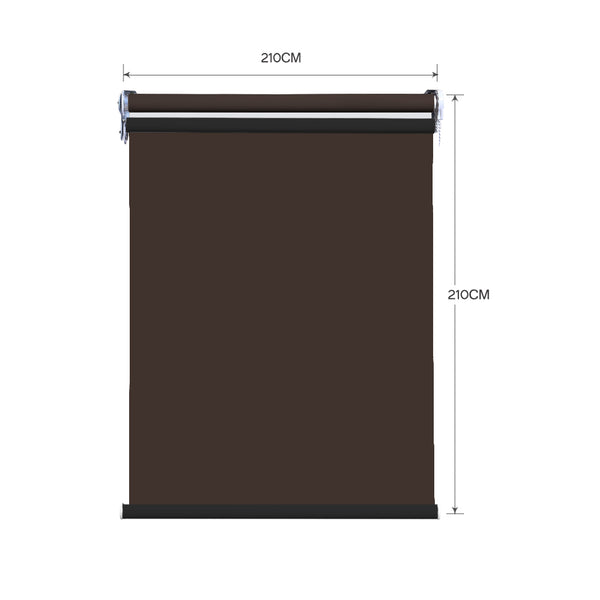 Modern Day/Night Double Roller Blinds Commercial Quality 210x210cm Coffee Black Deals499
