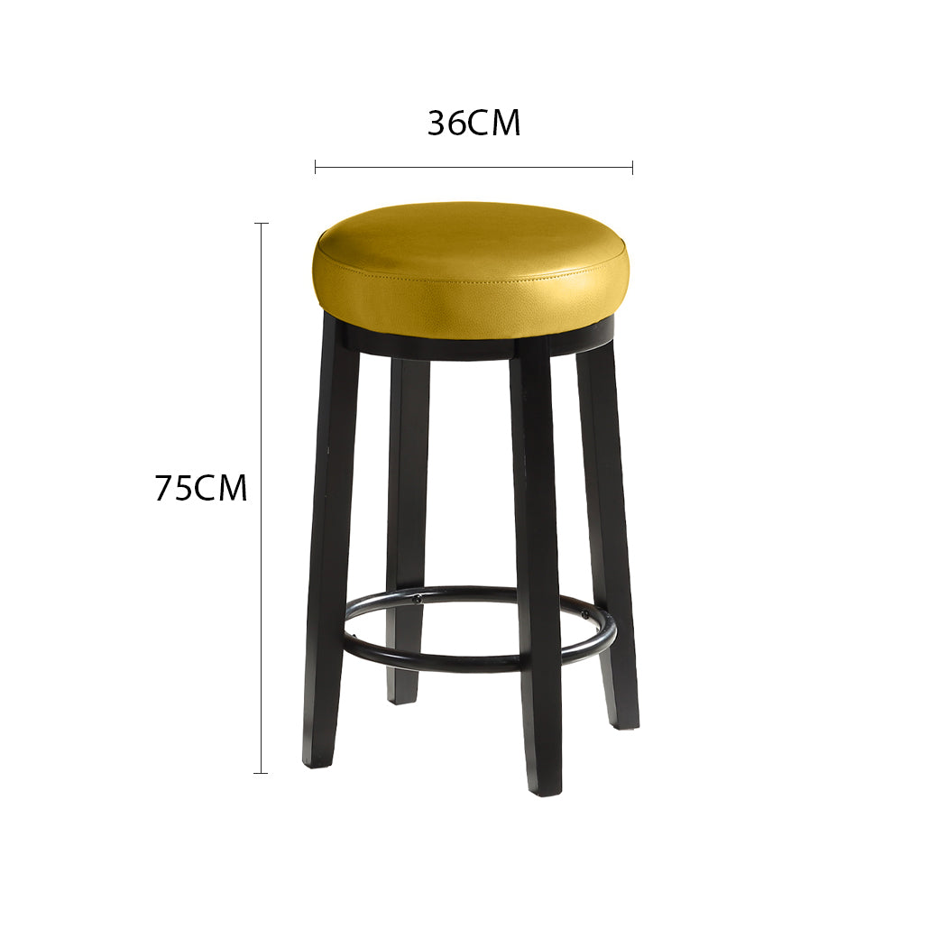 2x Levede 75cm Swivel Bar Stool Kitchen Stool Wood Barstool Dining Chair Citrine Deals499