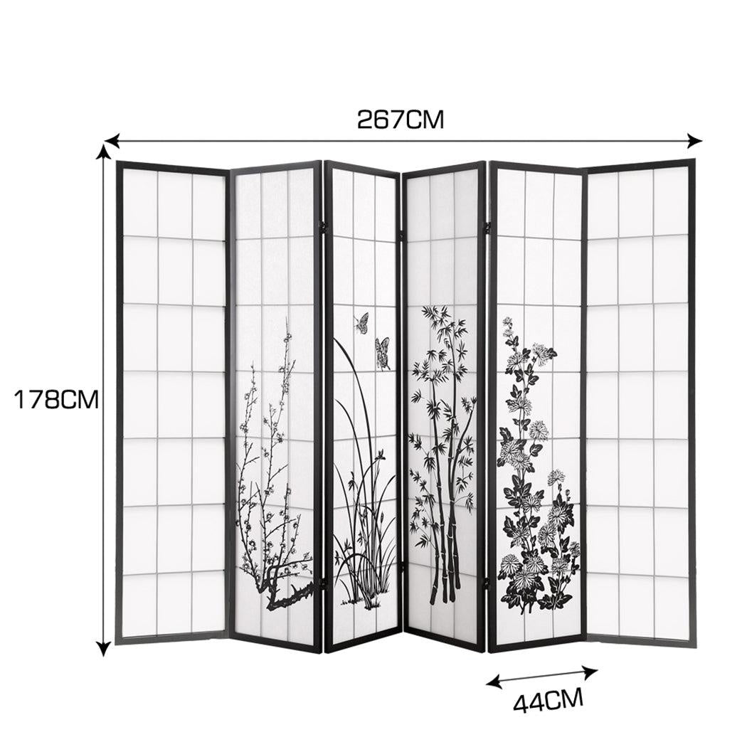 Levede 6 Panel Room Divider Privacy Screen Wood Timber Bed Wider Foldable Stand Deals499
