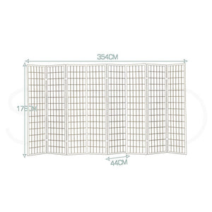 Levede 8 Panel Free Standing Foldable  Room Divider Privacy Screen Bamboo Print Deals499