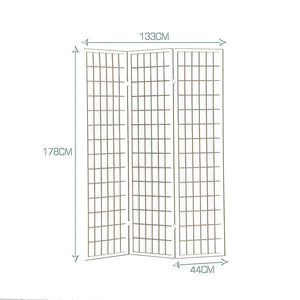 Levede 3 Panel Free Standing Foldable  Room Divider Privacy Screen  Wood Frame Deals499