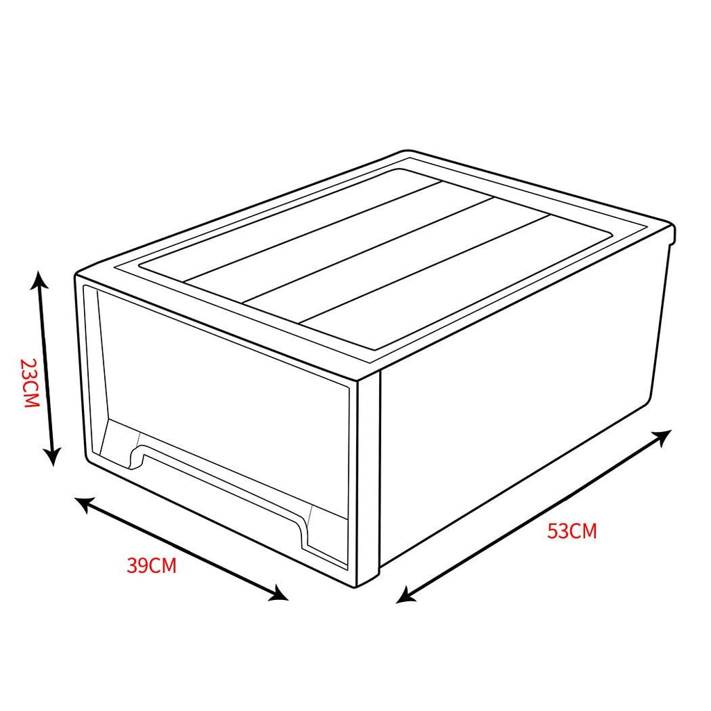 2x Plastic Wide Drawer Shoes Storage Boxes Stackable Clothes Kids Toys Organiser Deals499