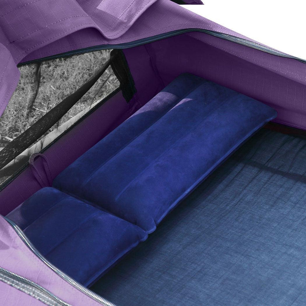 Mountview Double Swag Camping Swags Canvas Dome Tent Hiking Mattress Purple Deals499
