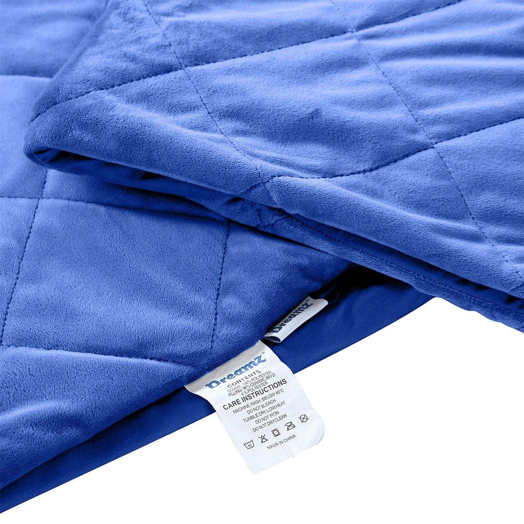 DreamZ 11KG Adults Size Anti Anxiety Weighted Blanket Gravity Blankets Blue DreamZ