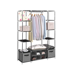 Levede Portable Wardrobes Shoe Rack Large Clothes Cabinet Closet Storage Grey Deals499