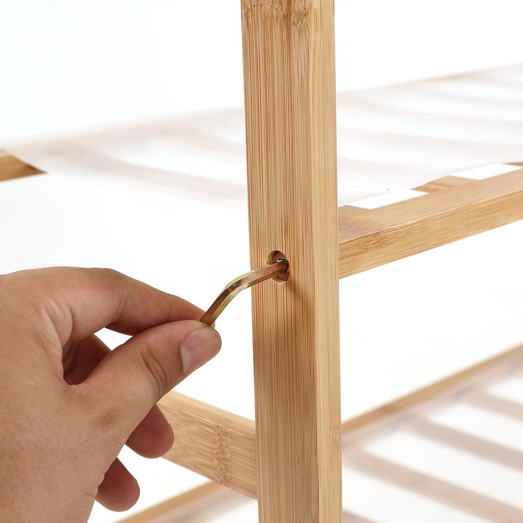 Levede Bamboo Shoe Rack Storage Wooden Organizer Shelf Stand 4 Tiers Layers 80cm Deals499