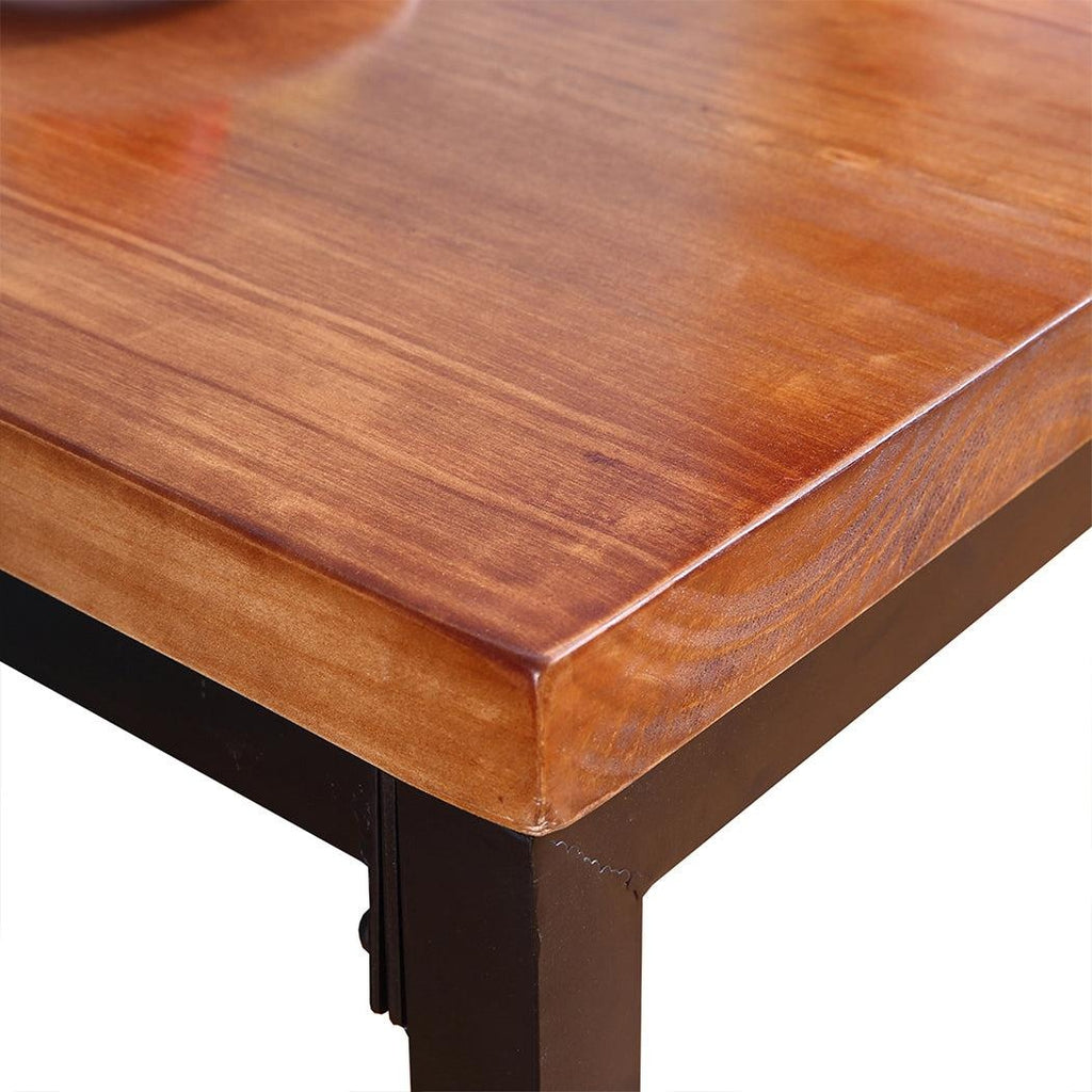 Levede Vintage Industrial Wood Bar Table Kitchen Cafe Office Desk Steel Legs Deals499