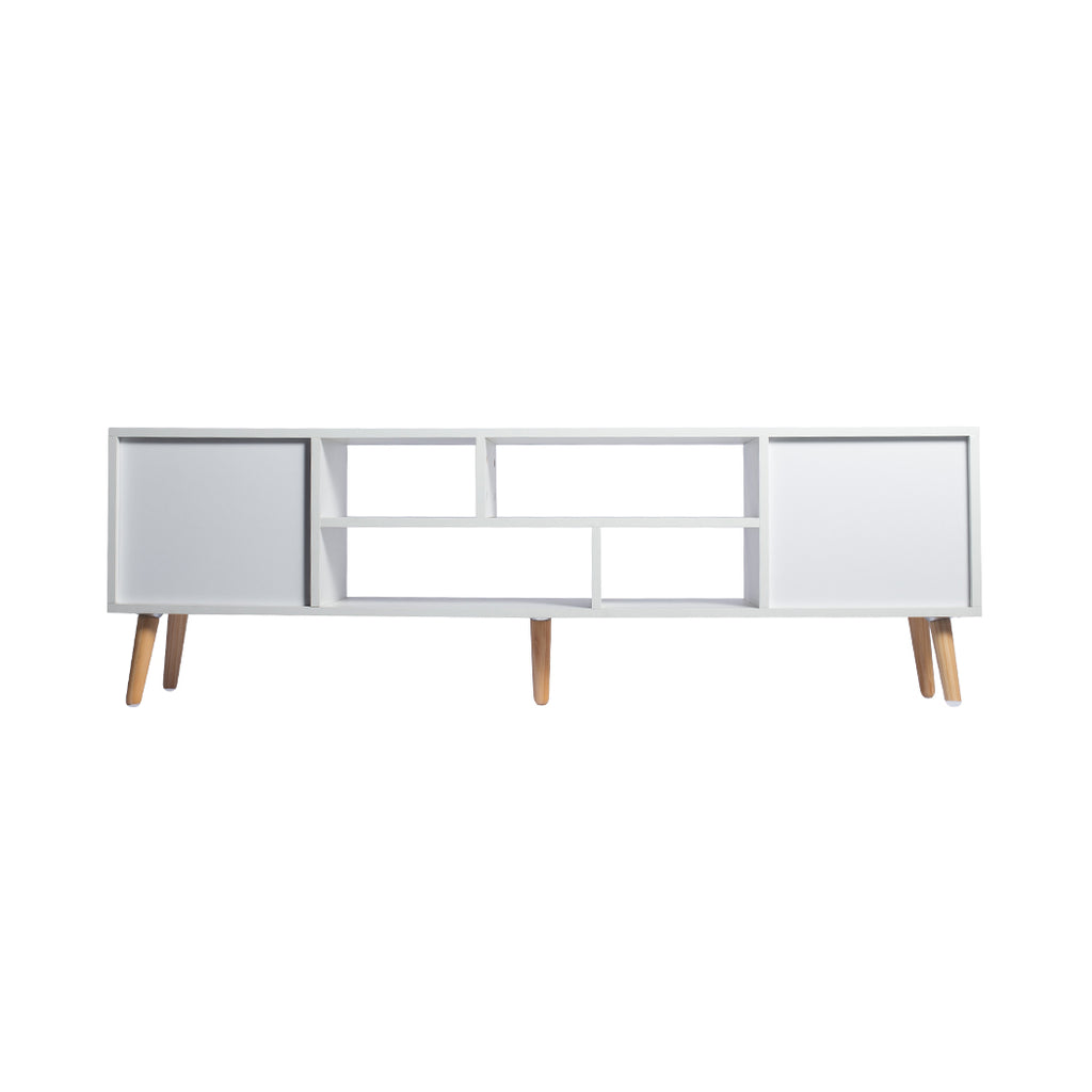 Levede TV Cabinet Entertainment Unit Stand Storage Drawers Wooden Shelf White Deals499