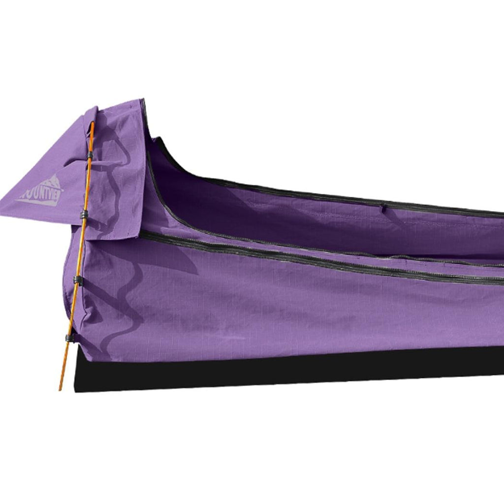 Mountview Double Swag Camping Swags Canvas Dome Tent Hiking Mattress Purple Deals499