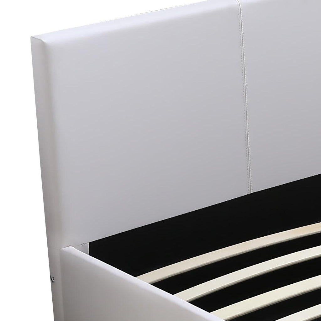 Levede Gas Lift Bed Frame Premium Leather Base Mattress Storage Queen Size White Deals499