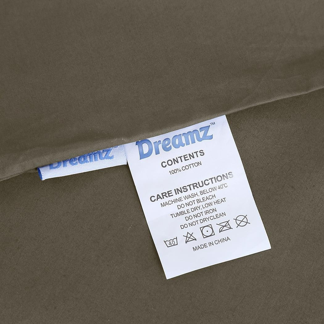 DreamZ Weighted Blanket 10KG Heavy Gravity Deep Relax Adults Cotton Cover Brown Deals499