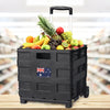 Foldable Shopping Cart Trolley Pack & Roll Folding Grocery Basket Crate Portable Deals499