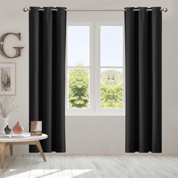 DreamZ Blockout Curtain Blackout Curtains Eyelet Room 102x160cm Black Deals499