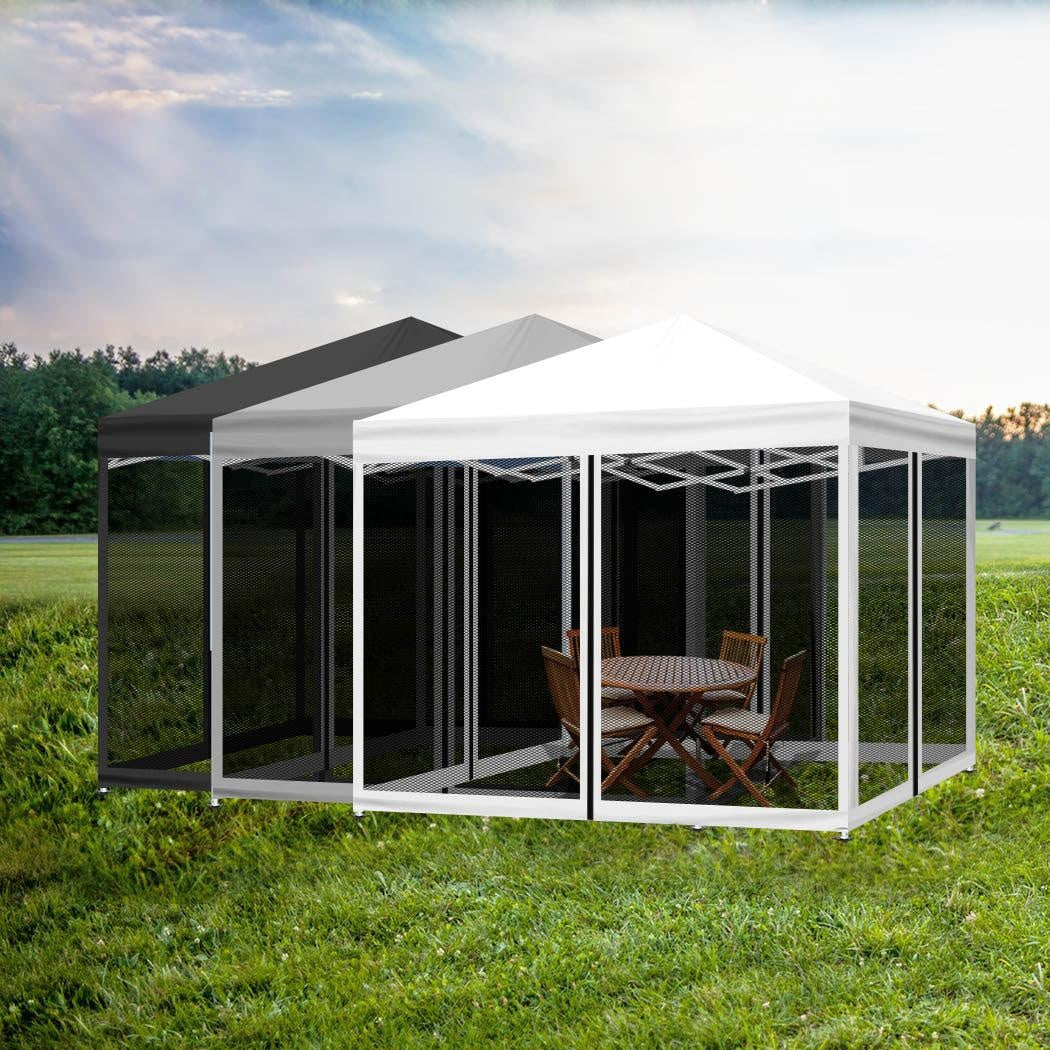 Mountview Gazebo 3x3 Marquee Pop Up Tent Outdoor Canopy Wedding Mesh Side Wall Deals499