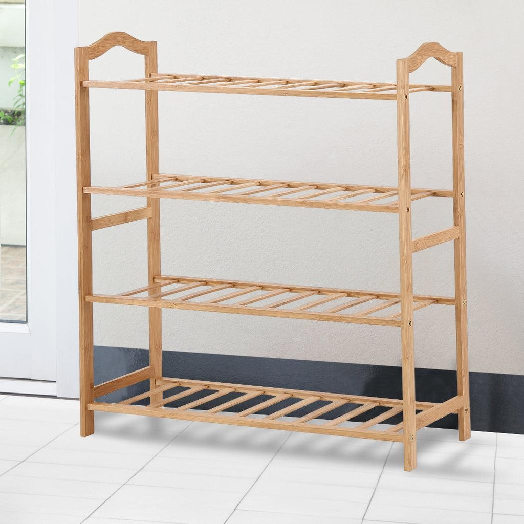 Levede Bamboo Shoe Rack Storage Wooden Organizer Shelf Stand 4 Tiers Layers 90cm Deals499