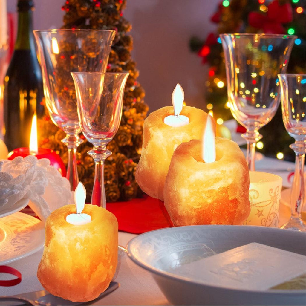 4x New Himalayan Salt Tealight Candle Holder Decor Natural Crystal Ionizer Home Deals499