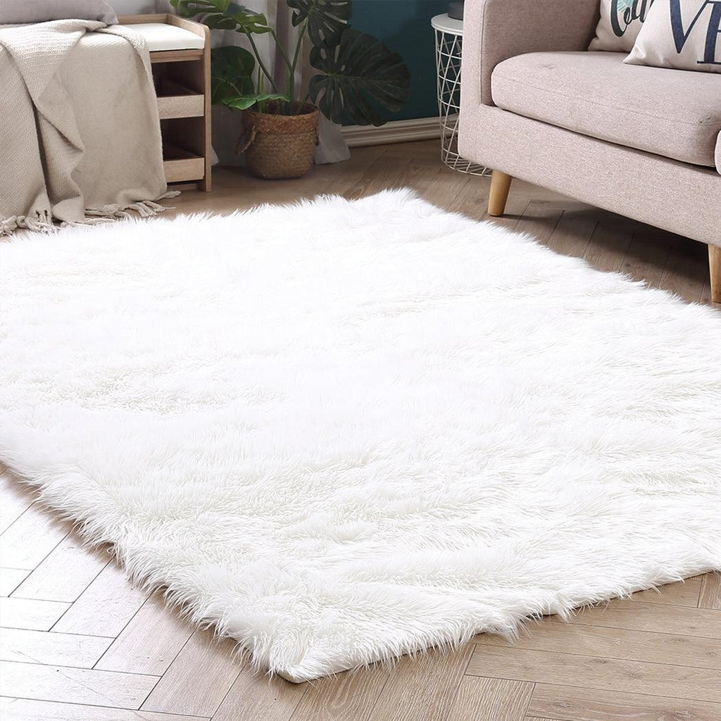 Floor Rugs Sheepskin Shaggy Rug Area Carpet Bedroom Living Room Mat 60X120 White Deals499