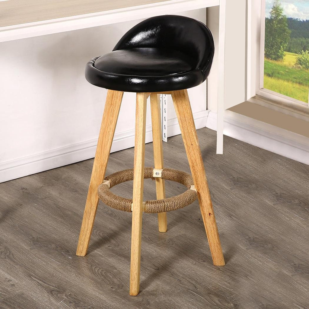 2x Levede Leather Swivel Bar Stool Kitchen Stool Dining Chair Barstools Black Deals499