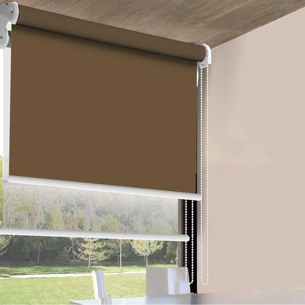 Modern Day/Night Double Roller Blinds Commercial Quality 90x210cm Albaster White Deals499