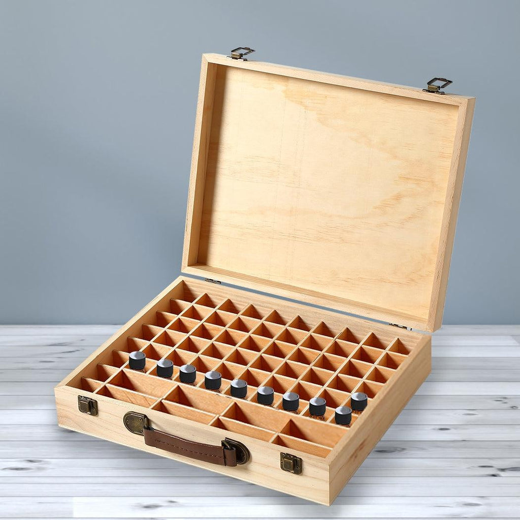 Essential Oil Storage Box Wooden 70 Slots Aromatherapy Container Organiser Deals499