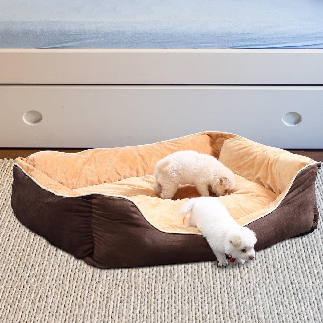 PaWz Pet Bed Mattress Dog Cat Pad Mat Puppy Cushion Soft Warm Washable M Brown Deals499