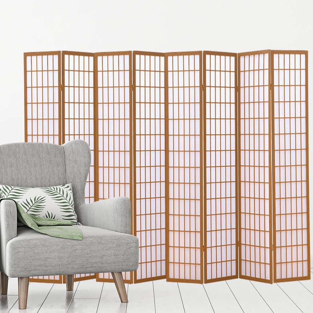 Levede 8 Panel Free Standing Foldable  Room Divider Privacy Screen Wood Frame Deals499