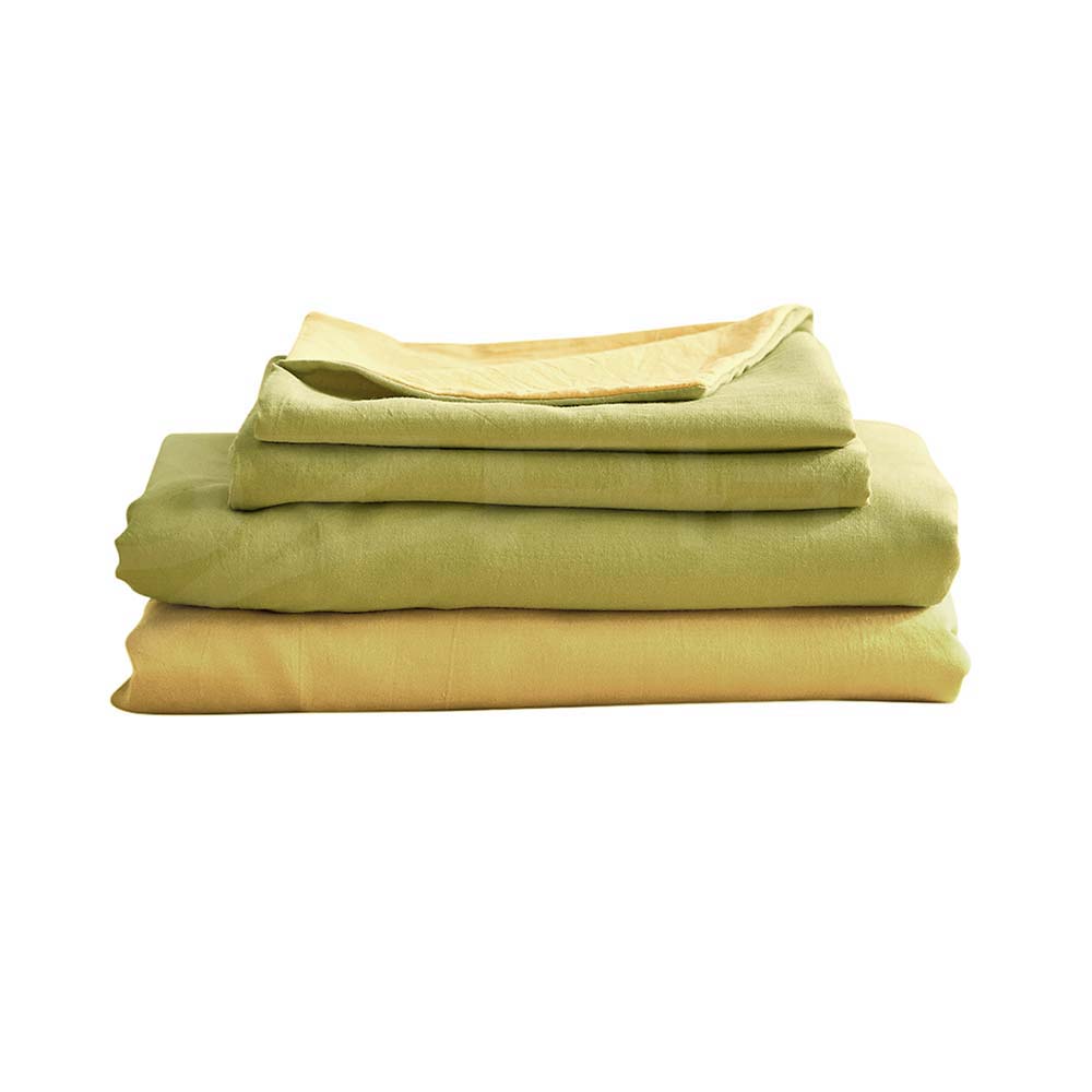 Cosy Club Sheet Set Bed Sheets Set Double Flat Cover Pillow Case Yellow Inspired Deals499