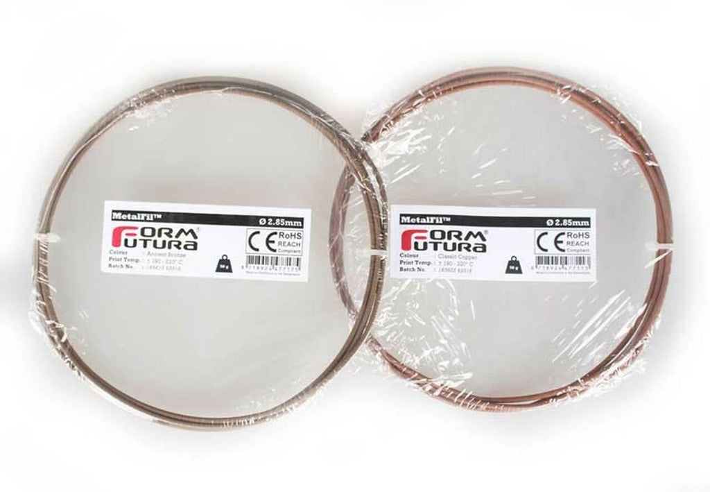 PLA Filament FormFutura MetalFil Classic Copper, 50 g, 0.75 Kg, 1.5 Kg, 1.75mm, 2.85mm, available in Natural Colour FORMFUTURA