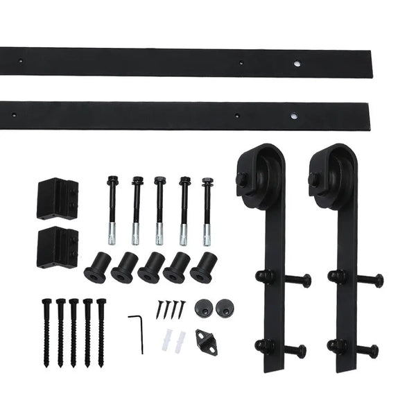 1.83M Antique Classic Style Single Sliding Barn Door Hardware Track Roller Kit Deals499