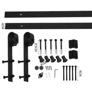 1.83M Antique Classic Style Single Sliding Barn Door Hardware Track Roller Kit Deals499