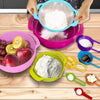 10 Pcs Nesting Rainbow Measuring Cups Mixing Bowls with Handles Sieve Spoon Deals499