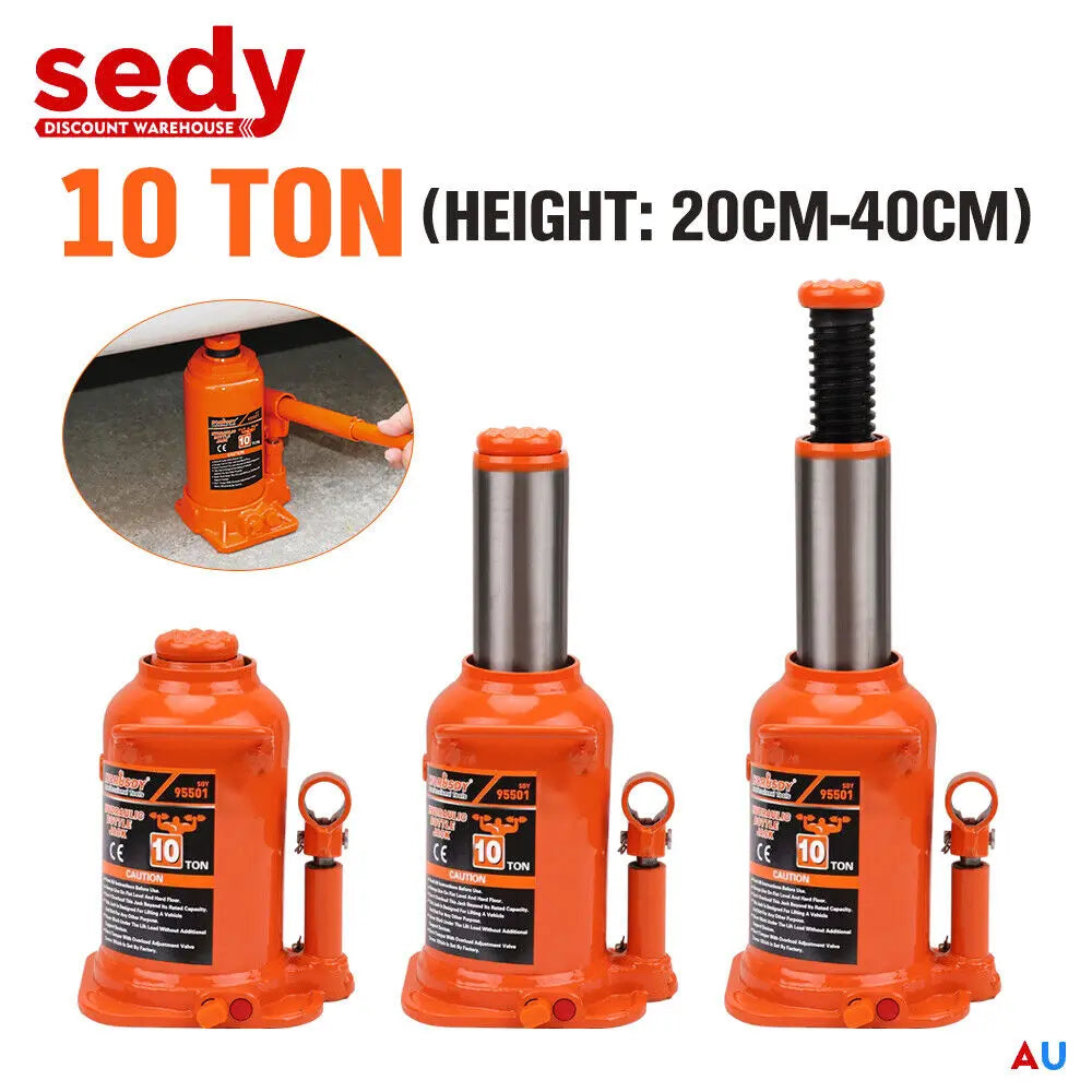 10 Ton Hydraulic Bottle Jack w/Safety Valve Car Van Truck Caravan Lift SUV 4WD from Deals499 at Deals499