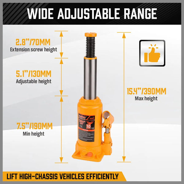 10 Ton Hydraulic Bottle Jack w/Safety Valve Car Van Truck Caravan Lift SUV 4WD from Deals499 at Deals499