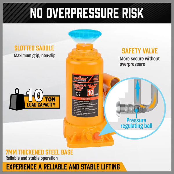 10 Ton Hydraulic Bottle Jack w/Safety Valve Car Van Truck Caravan Lift SUV 4WD from Deals499 at Deals499