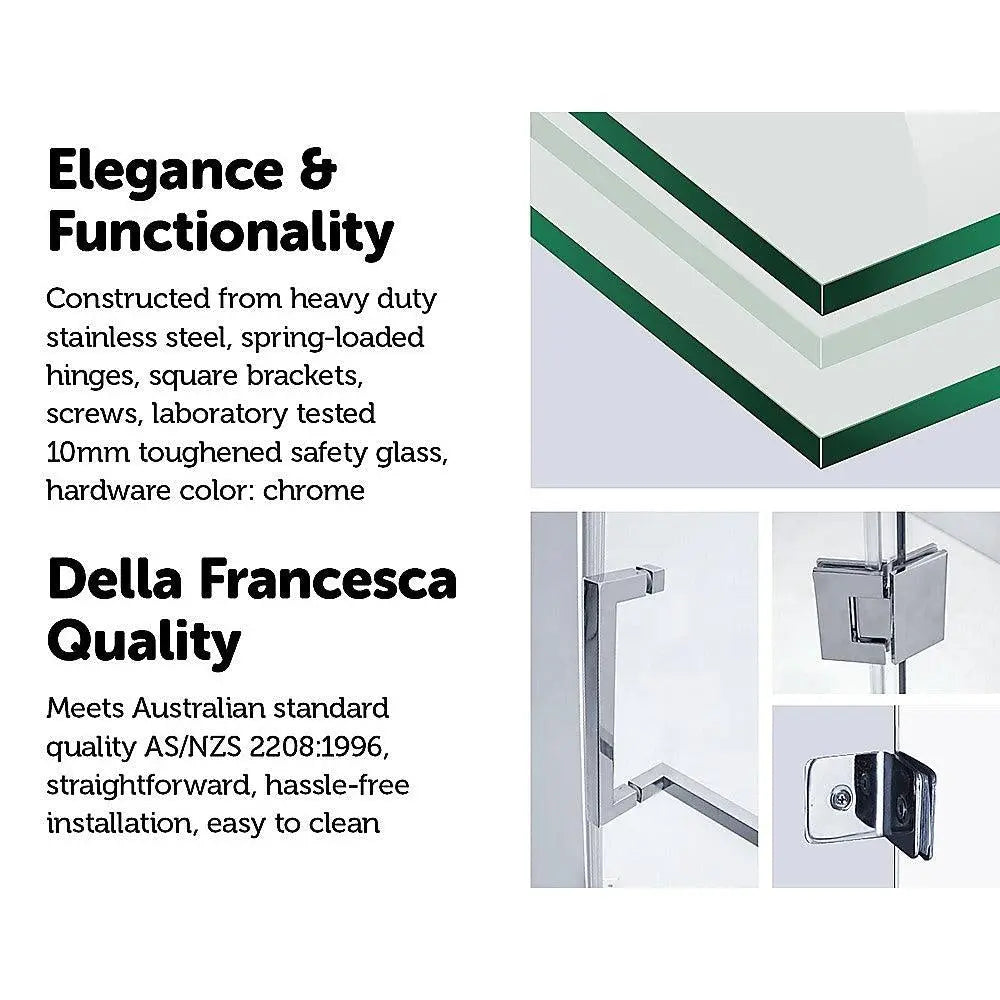 1000 x 900mm Frameless 10mm Glass Shower Screen By Della Francesca Deals499
