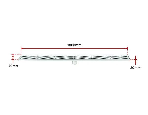 1000mm Bathroom Shower Stainless Steel Grate Drain w/Centre outlet Floor Waste Square Pattern Deals499