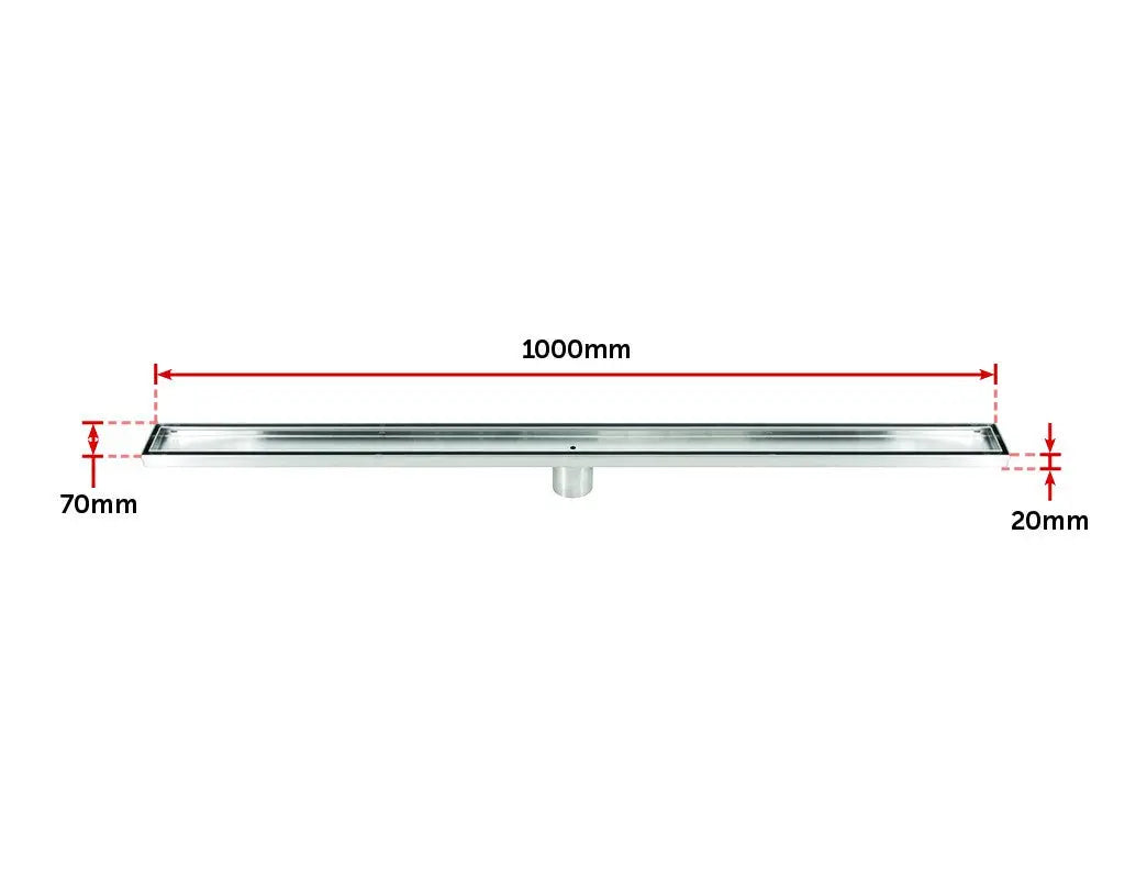 1000mm Tile Insert Bathroom Shower Stainless Steel Grate Drain w/Centre outlet Floor Waste Deals499