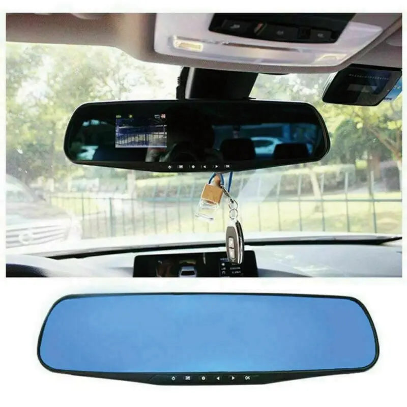 1080P Rear View Reversing Mirror 4.3'' Front And Rear DVR Car Dash Camera Dual Lens Deals499