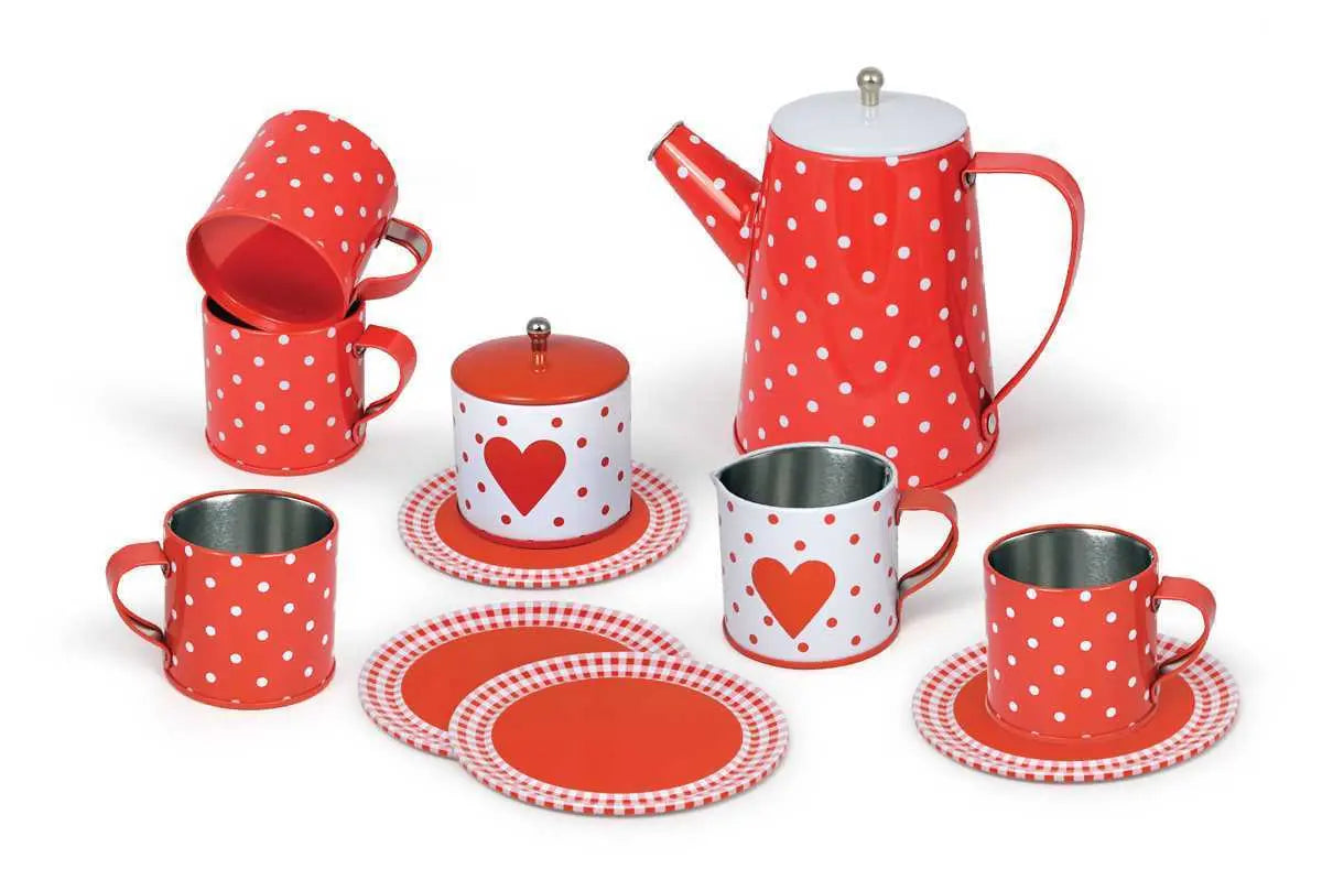 13PCS HEART TIN TEA SET IN MUG Deals499