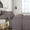 1500 Thread Count 6 Piece Combo And 2 Pack Duck Feather Down Pillows Bedding Set Dusk Grey King Deals499
