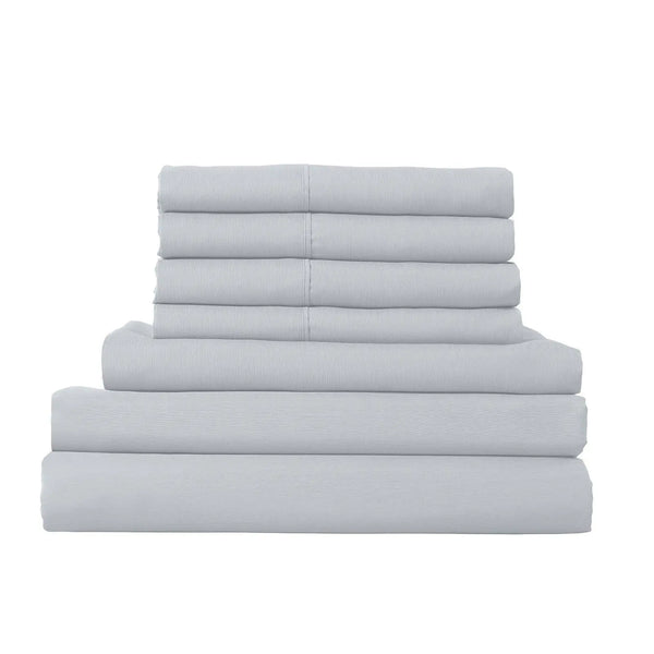 1500 Thread Count 6 Piece Combo And 2 Pack Duck Feather Down Pillows Bedding Set Indigo King Deals499