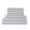 1500 Thread Count 6 Piece Combo And 2 Pack Duck Feather Down Pillows Bedding Set Indigo Queen Deals499