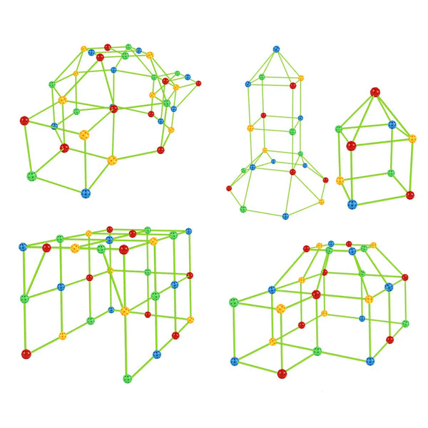 156Pcs Kids Construction Fortress Building Kit DIY Build Your Own Den Toy Gifts Deals499