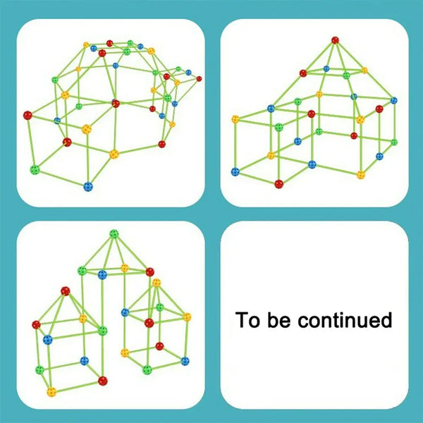 156Pcs Kids Construction Fortress Building Kit DIY Build Your Own Den Toy Gifts Deals499