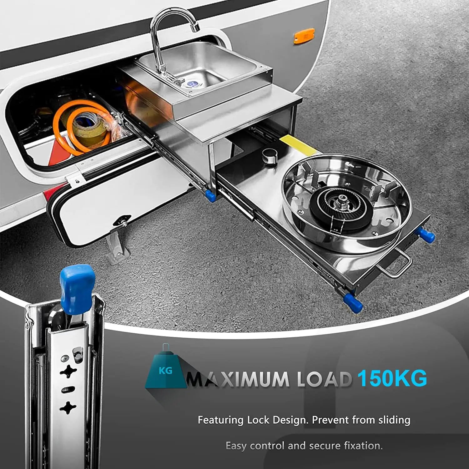 16in Pair 150KG Heavy Duty Drawer Slides Rails Runners Locking Ball Bearing Deals499